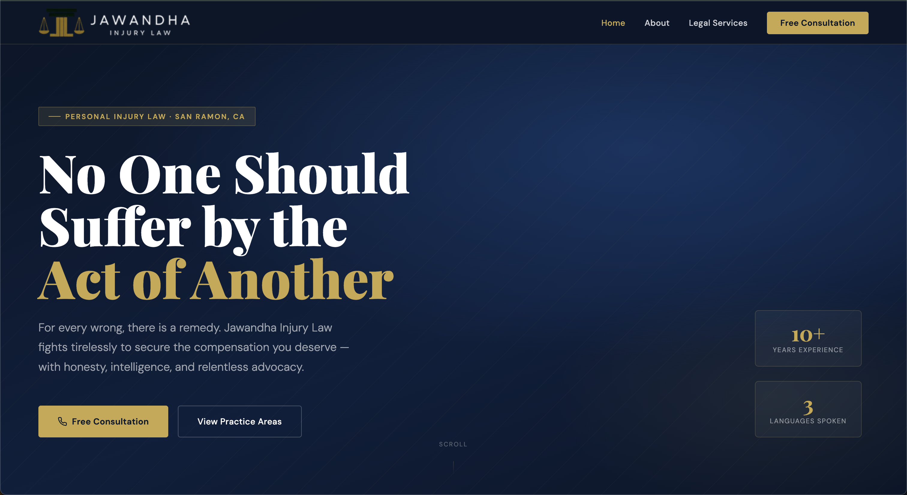 Jawandha Injury Law website screenshot